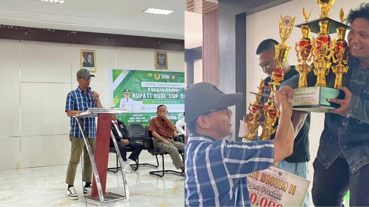Wakili Bupati, Staf Khusus Serahkan Piala Bupati Open Tournament Taekwondo Buol Hebat 2025 !