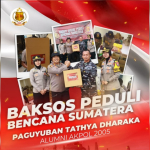 Paguyuban Tathya Dharaka Akpol 2005 Kirim Ribuan Paket Sembako Untuk Korban Bencana di Sumatera