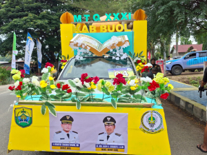 Miniatur Masjid Jadi Magnet Pawai Ta’aruf, Kafilah Buol Tampil Mencolok di MTQ Provinsi Sulteng