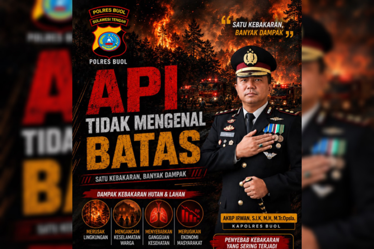 Kebakaran Lahan Terjadi di Leok I, Kapolres Ingatkan Warga Buol Waspada Karhutla!